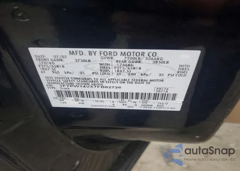2007 Ford F150 Supercrew from USA, damaged, VIN 1FTPW14VX7FB82726
